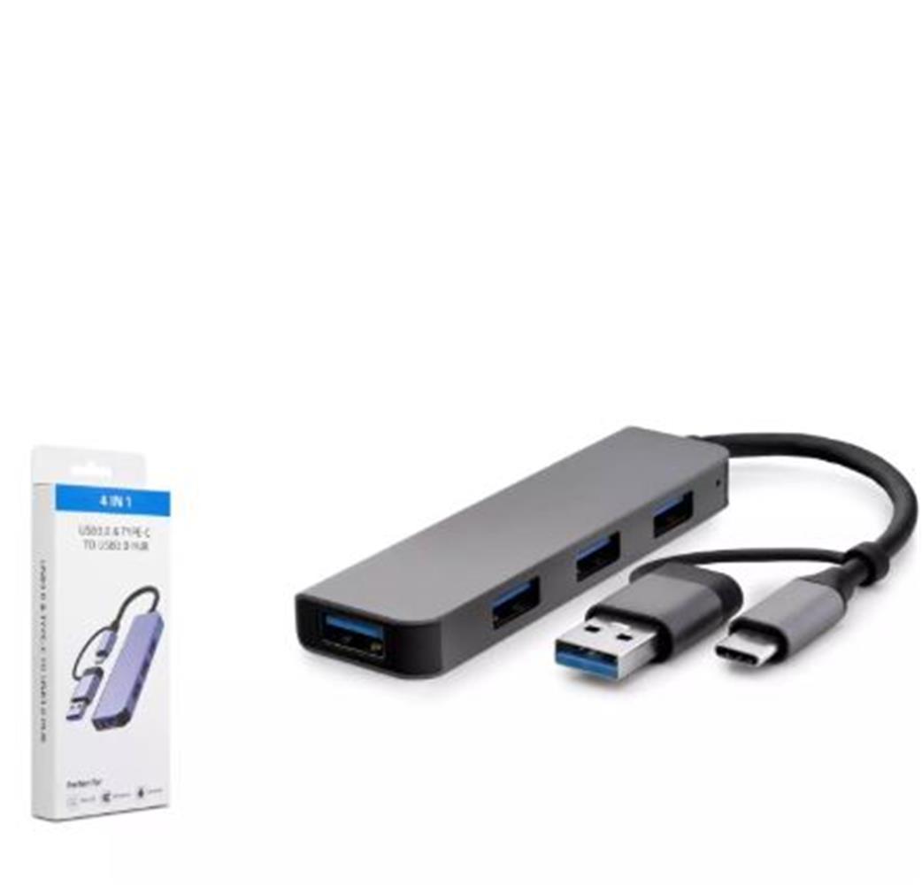 115756-1 Hadron Hdx7040 Type-c Hub 3-usb2.0 + Usb3.0 Gri - Görsel 1