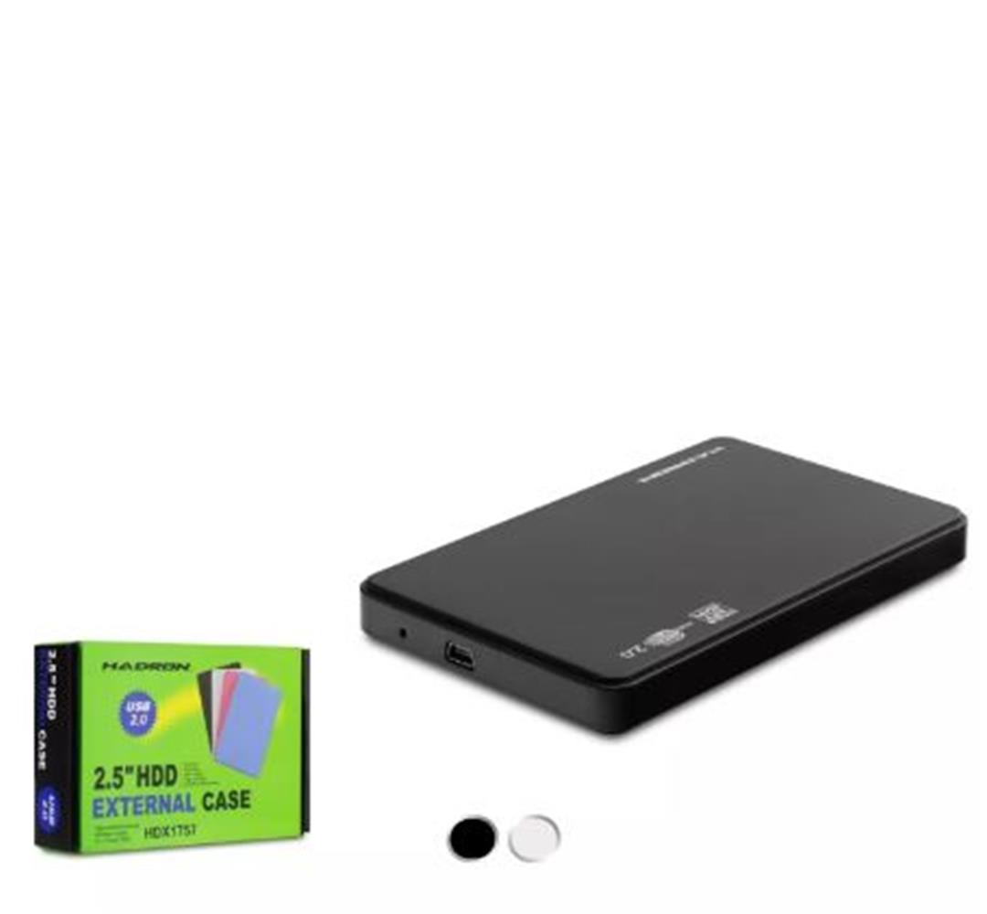 115770 HADRON HDX1757 HDD KUTU USB2.0 PLASTİK SATA 2.5" SİYAH - BEYAZ - Görsel 1