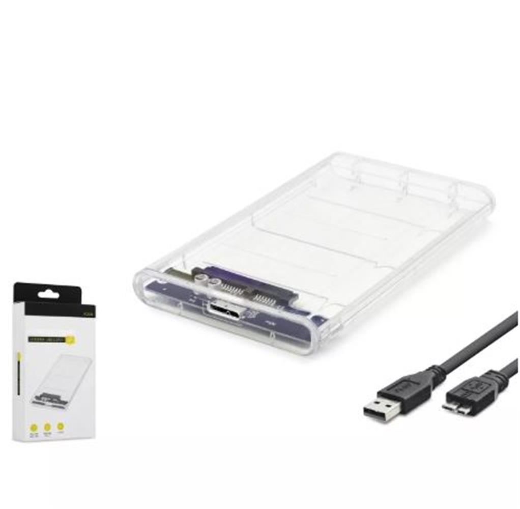 115773-1 Hadron Hdx1760 Hdd Kutu Usb3.0 Plastik Sata 2.5" Transparent - Görsel 1
