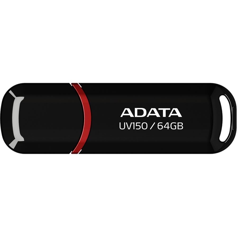 116015 Adata Uv150-64gb Usb3.2 Gen1 Black Flash Bellek - Görsel 1