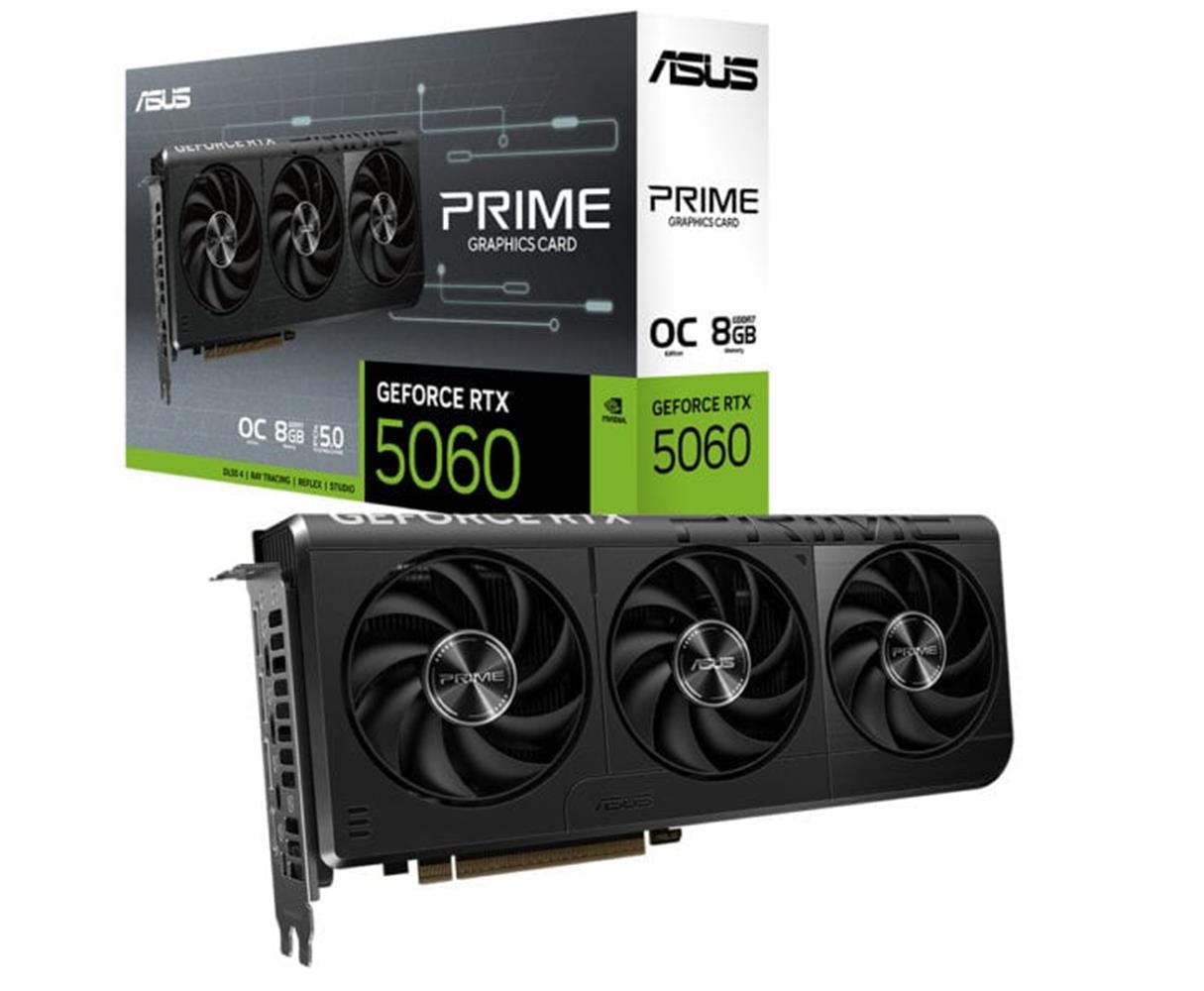 116215 Asus Prime Geforce Rtx5060 Oc Prıme-rtx5060-o8g 8gb Gddr7 128 Bit Dlss 4 Ekran Kartı - Görsel 1