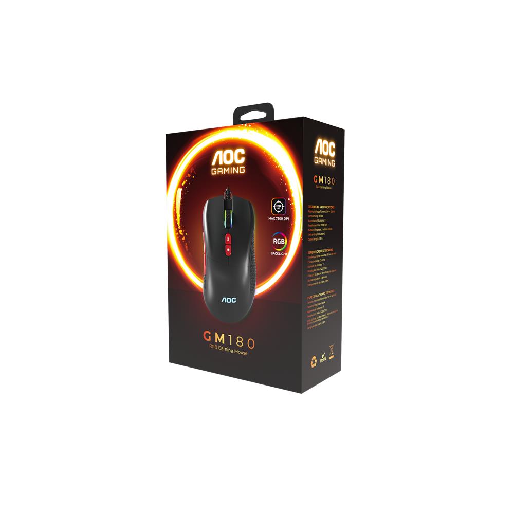 116230-1 AOC GM180B-LA Kablolu RGB Gaming Mouse - Görsel 1