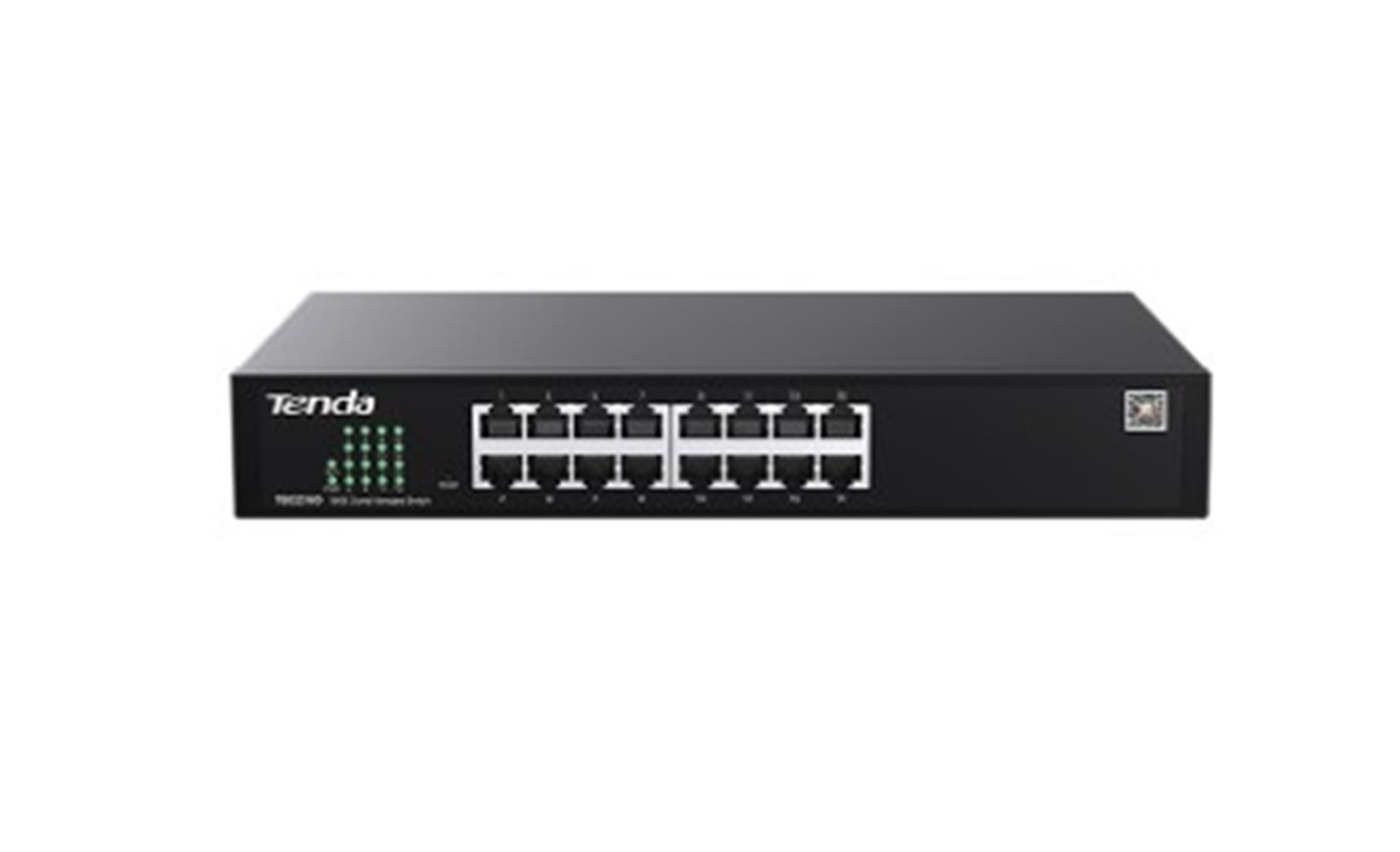 116395-1 Tenda Teg2216d 16 Port 10-100-1000 Switch Cloud Yönetilebilir Çelik Kasa Switch - Görsel 1