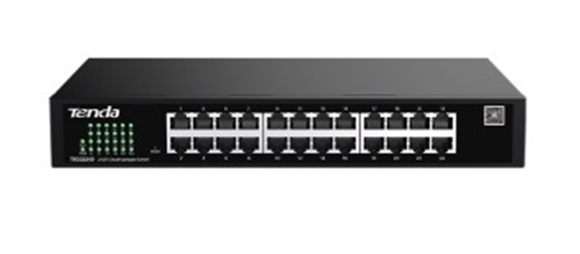 116396-1 Tenda Teg2224d 24 Port 10-100-1000 Switch Cloud Yönetilebilir Çelik Kasa Switch - Görsel 1