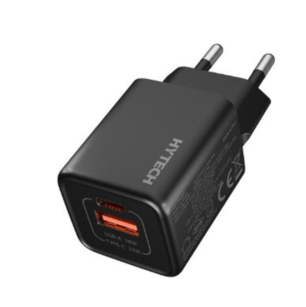 116441-1 Hytech Hy-xeg35 Type Usb-c 35w Pd + 18w Usb Qc 3.0 Gan Pd-pps Siyah Hızlı Ev Şarj Adaptörü - Görsel 1