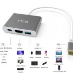 Inca ITPC-04TX Type-c Hub HDMI 4K@30hz USB3.0+PD100W Akım ve Voltaj Korumalı Alüminyum Çoklayıcı