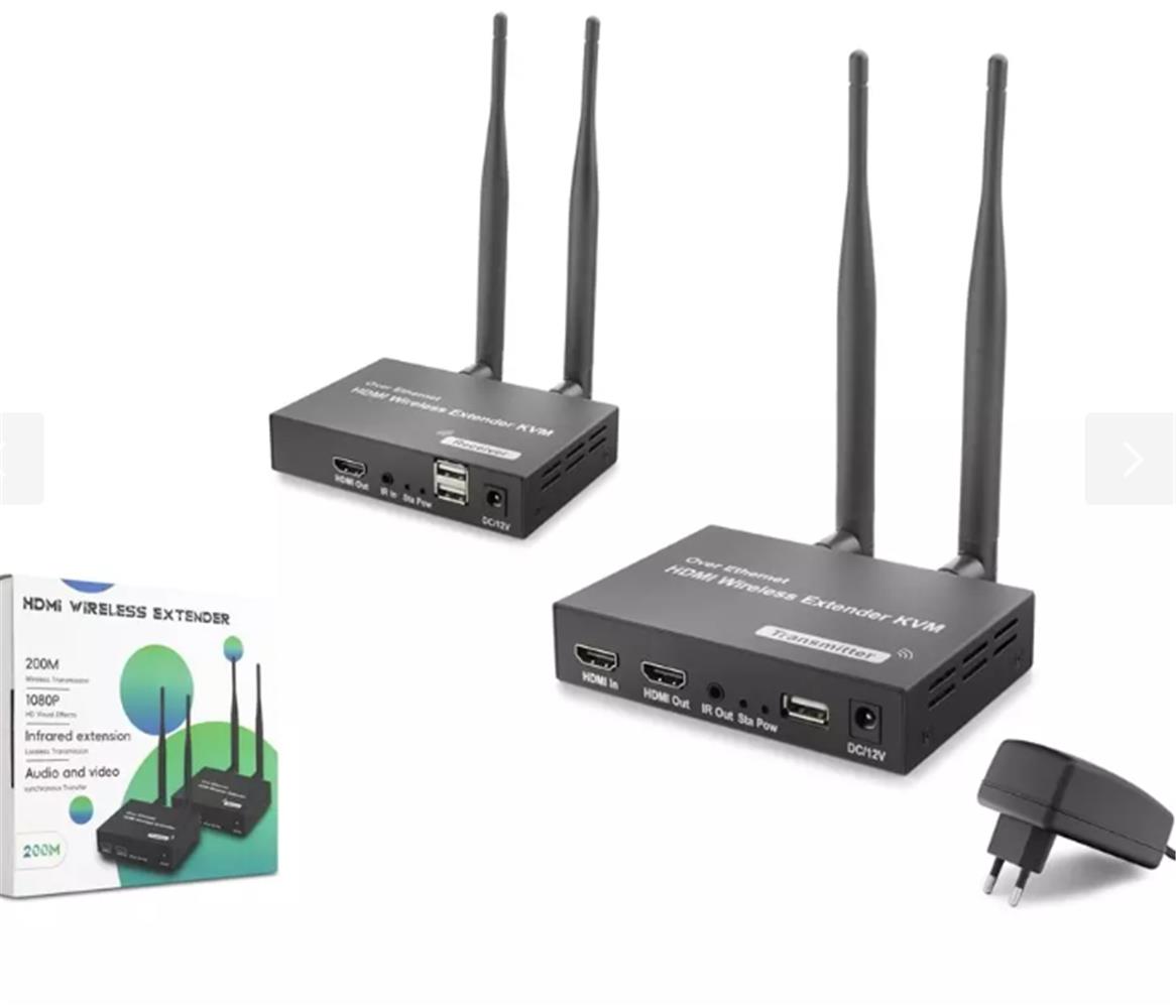 116643-1 Hadron Hdx1383 200mt Hdmi Wireless Kvm Extender Loop-out Kablosuz 1080p (audio And Video) - Görsel 1