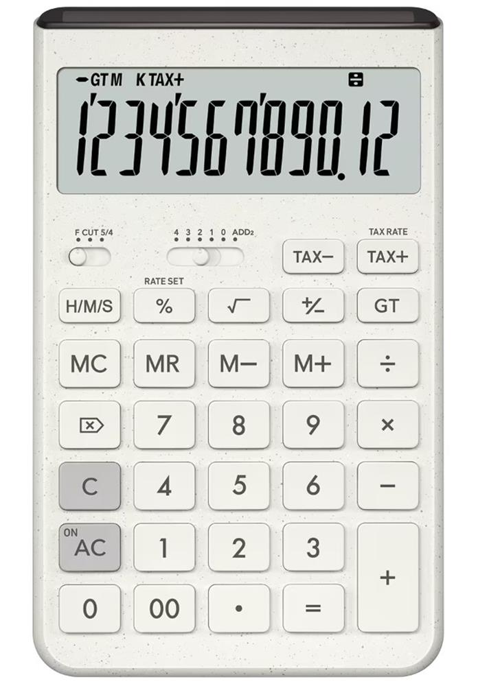 116823-1 Casio JT-200T-WE 12 Hane Beyaz Masa Üstü Hesap Makinesi - Görsel 1