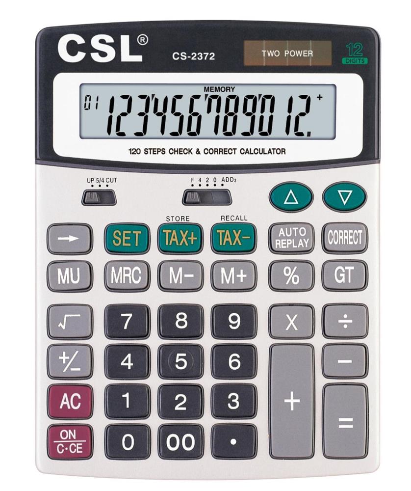 116991-1 CSL CS-2372 12 Hane Masa Tipi İşlem Kontrollü Hesap Makinesi - Görsel 1