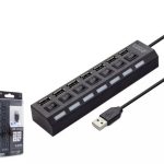 Hadron Hdx7001 Usb Hub 7-Usb Siyah Anahtarlı