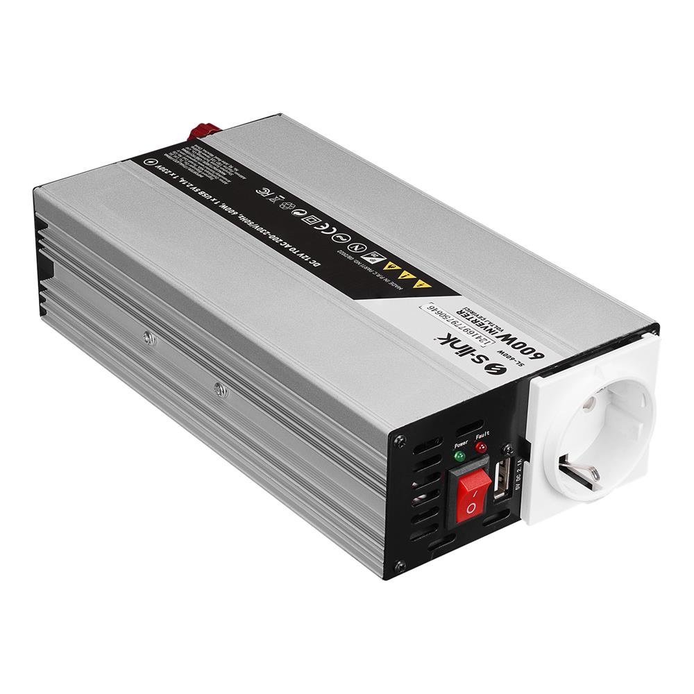 117413-1 S-link SL-600W 600W DC12V-AC230V İnverter - Görsel 1