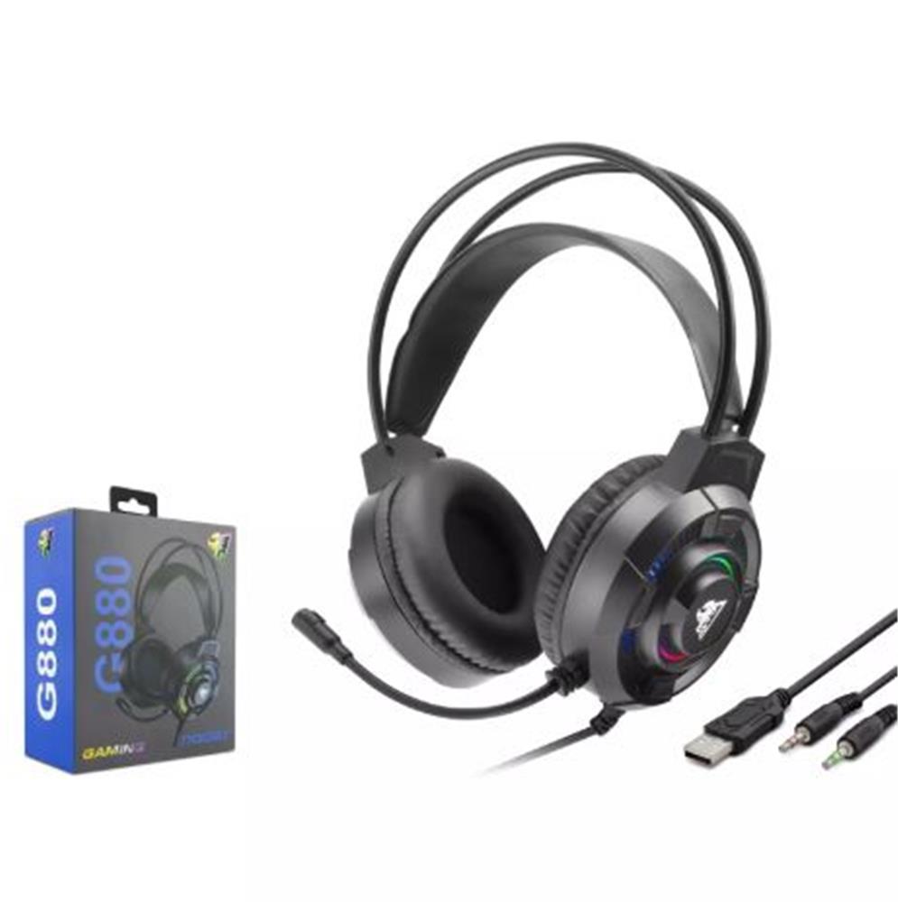 117462-1 Hadron G880 Gaming Kulaklık 2-3.5Mm + Usb Siyah - Görsel 1