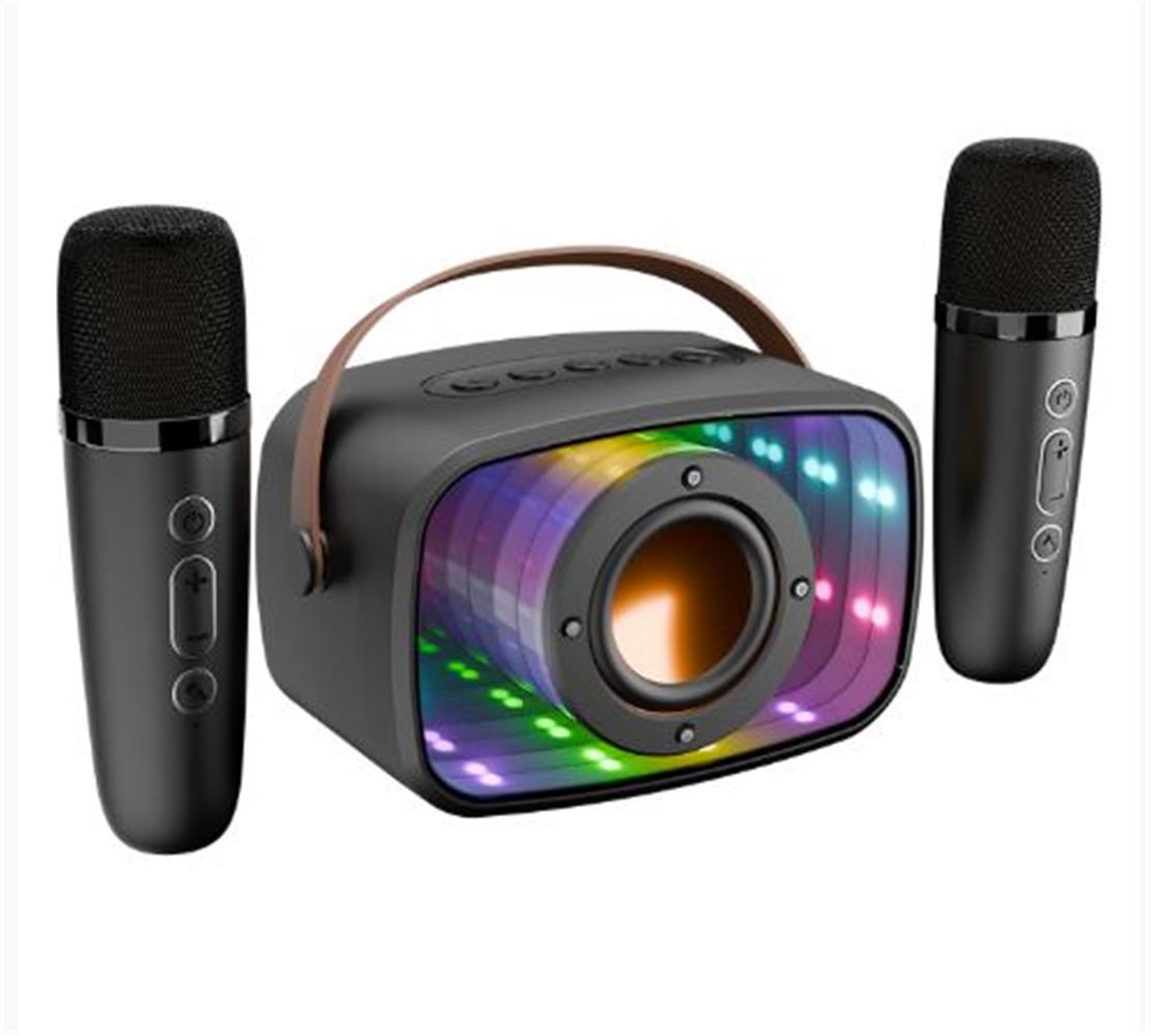 117526-1 Mikado Md-57bt Endless 5w Siyah Tf + Usb + Aux + Bt Destekli 2 Wireless Karaoke Mikrofon 1200mah - Görsel 1