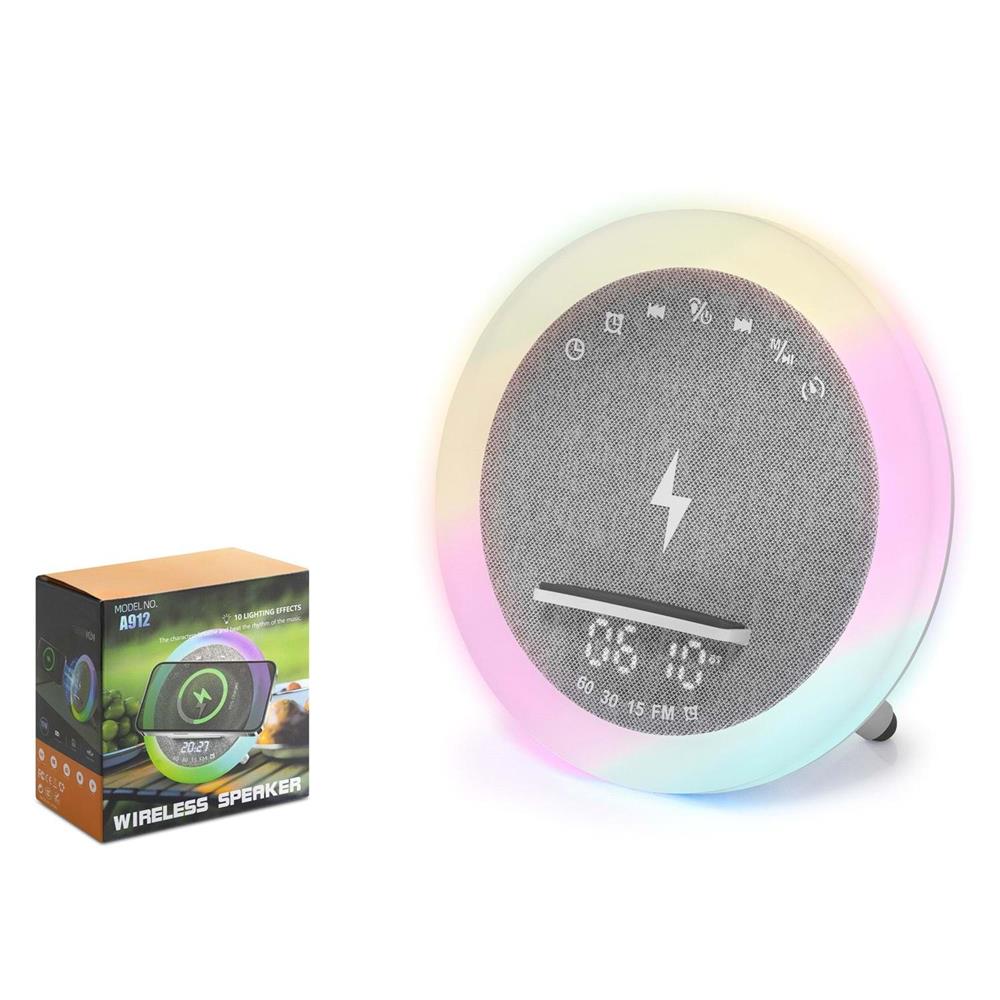 117707-1 Hadron A912 Bluetooth Speaker Led Beyaz - Görsel 1