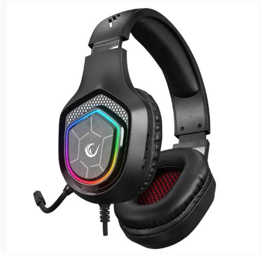 118082-1 Rampage RM-K90 VECTOR Siyah RGB Led Type-C Gaming Mikrofonlu Oyuncu Kulaklığı - Görsel 1