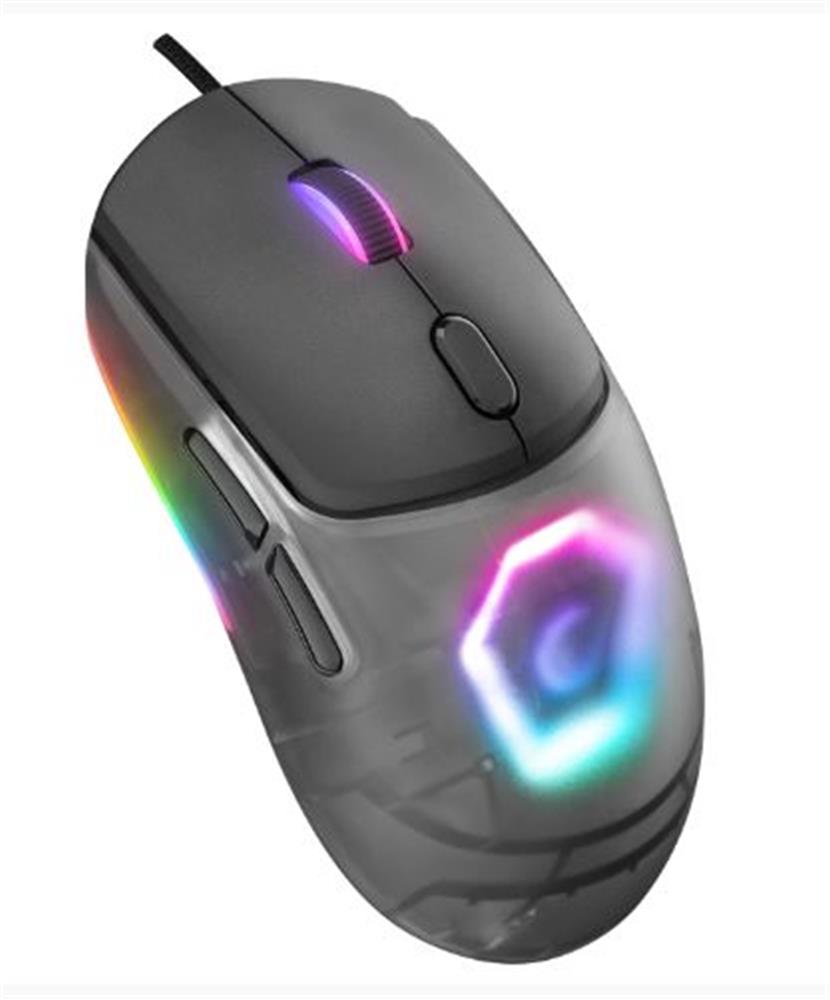 118323-1 Rampage Hyalo M1 Siyah Değiştirilebilir 3 Kapaklı RGB 12000 DPI Gaming Oyuncu Mouse - Görsel 1