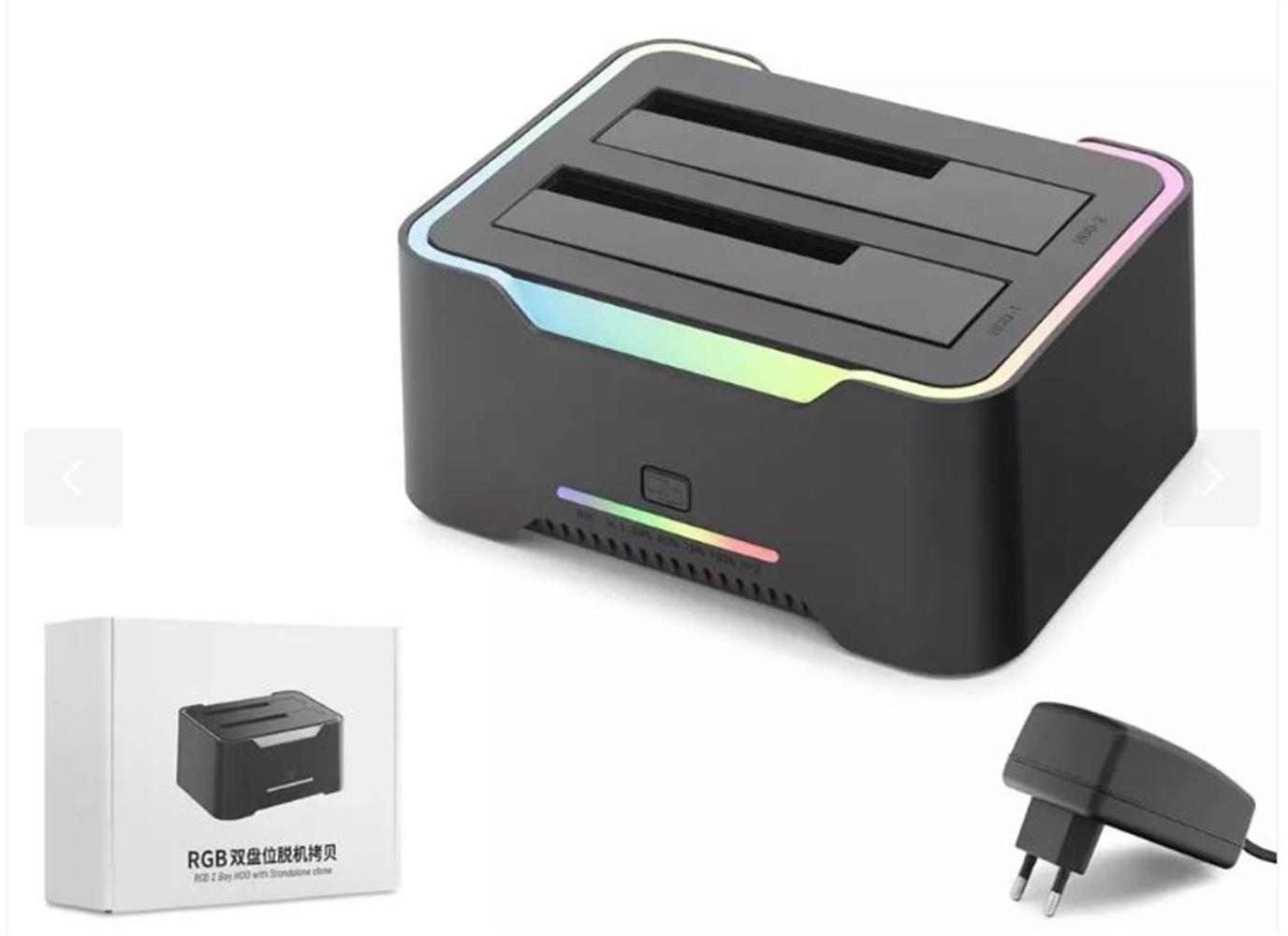 118571-1 Hadron Hdx1790 Hdd Docking – Usb 3.0, 2.5 & 3.5 Hdd-ssd, 8tb Destekli Rgb Siyah - Görsel 1