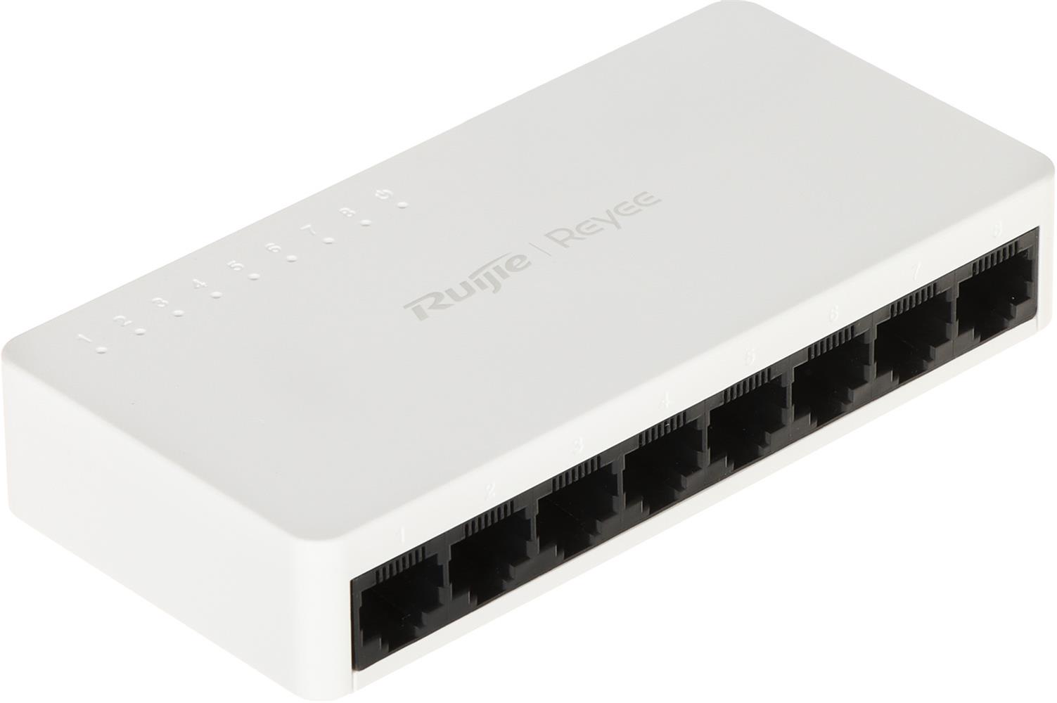 118617-1 Ruijie Reyee RG-ES08F 8 Portlu, 10-100 Fast Ethernet Tak Çalıştır Switch Plastik Kasa - Görsel 1