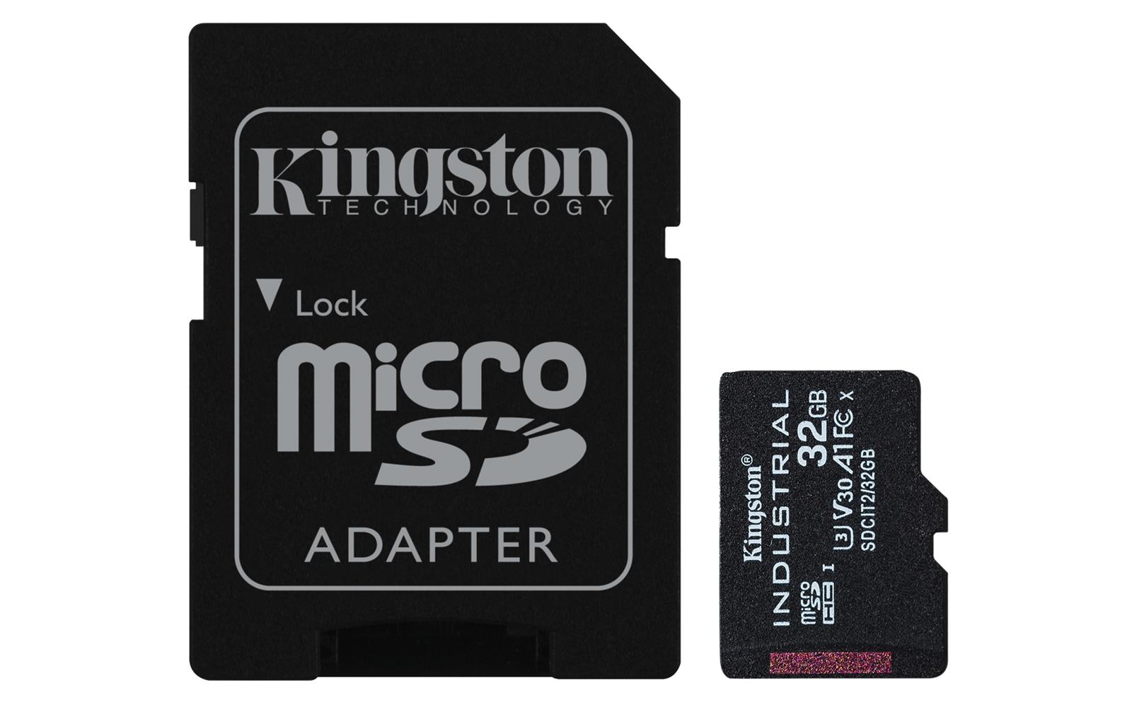 118625-1 Kingston Sdcıt2-32gb 32gb Microsdhc Industrial C10 A1 Pslc Card + Sd Adapter Hafıza Kartı - Görsel 1
