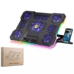 Hadron Dcxa21 Notebook Soğutucu 9-Fan + Telefon Standı 14-18 RGB Siyah