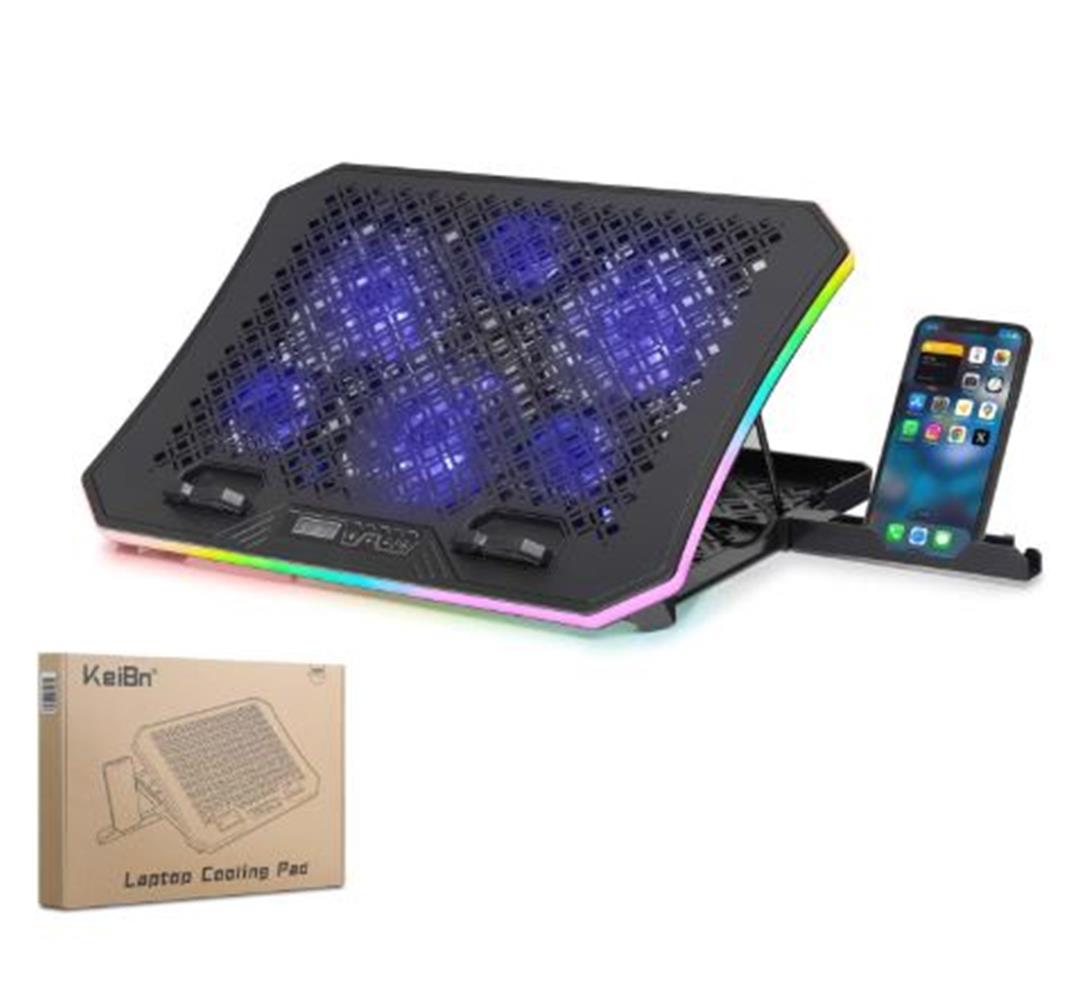 118645-1 Hadron Dcxaa8 Notebook Soğutucu 6-fan + Telefon Standı 14-18 Rgb Siyah - Görsel 1