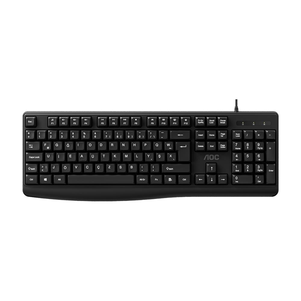 119048-1 AOC KB120B-62 F Tuş Dizilimli USB Kablolu Klavye - Görsel 1