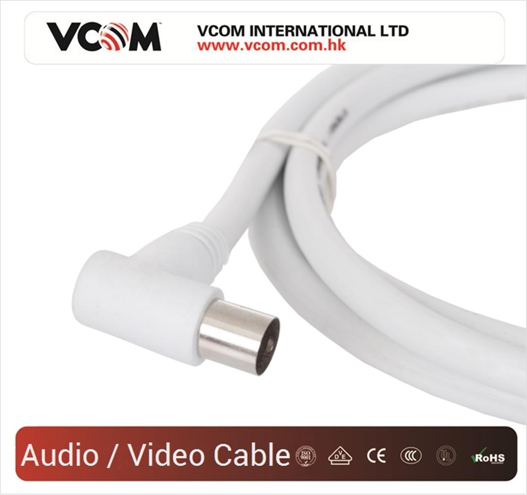 119122-1 Vcom Cv601r 5mt Analog Beyaz Tv Kablosu - Görsel 1