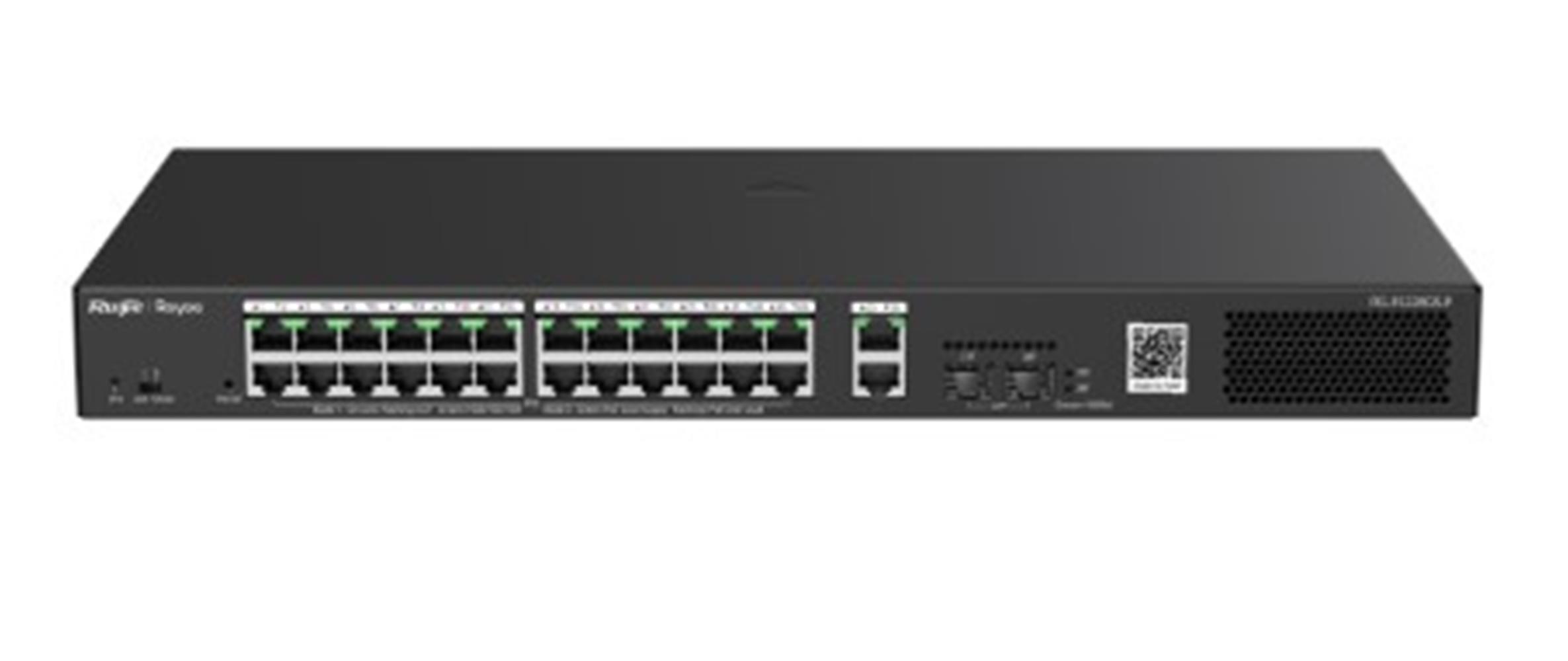 119221-1 Ruijie-Reyee RG-ES228GS-LP 28 Port 10-100-1000 Yönetilebilir 2SFP 2Gigabit Uplink 24Port PoE+(250W) - Görsel 1