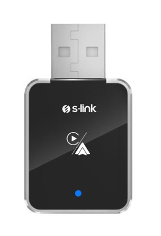 119240-1 S-Link SL-CAR01 2in1 Android ve Apple Cihazlar Kablosuz Android Auto ve Carplay Adaptörü - Görsel 1