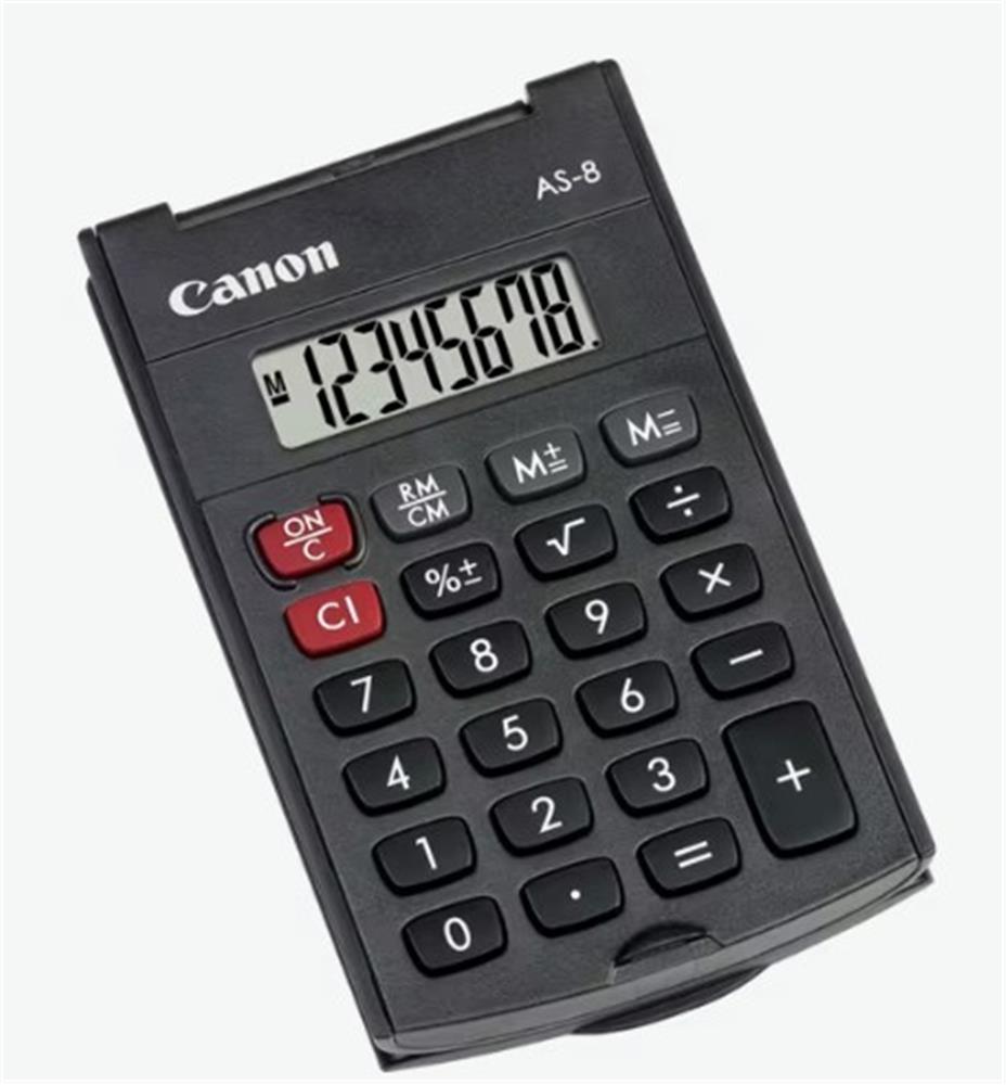 119284-1 Canon As-8 8 Hane Cep Tipi Kapaklı Hesap Makinesi - Görsel 1