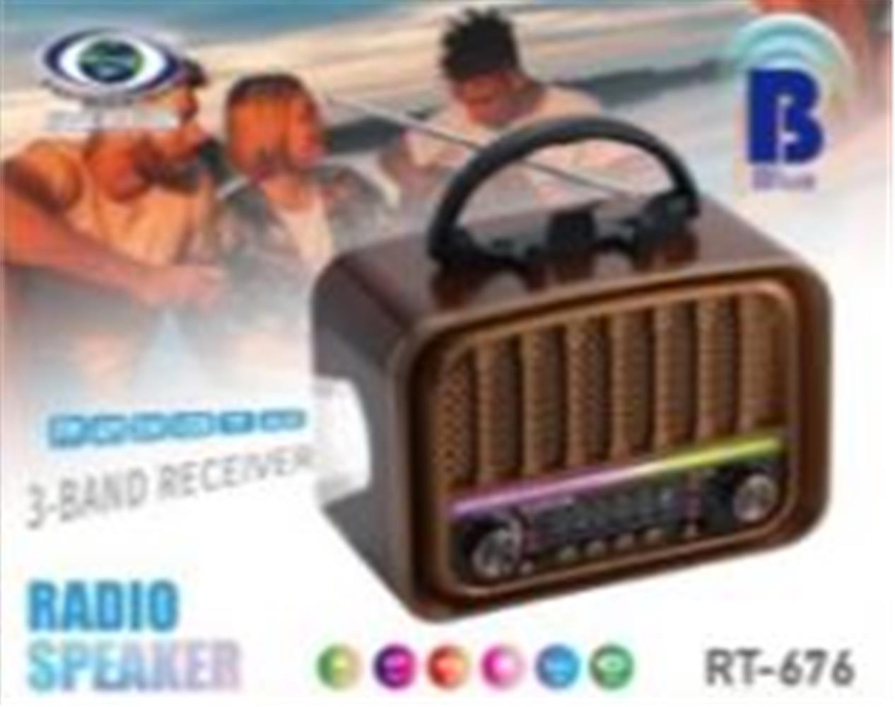 119423-1 Everton Rt-676 Bluetooth (rgb) Fenerli Usb-micro Sd Nostaljik Radyo - Görsel 1