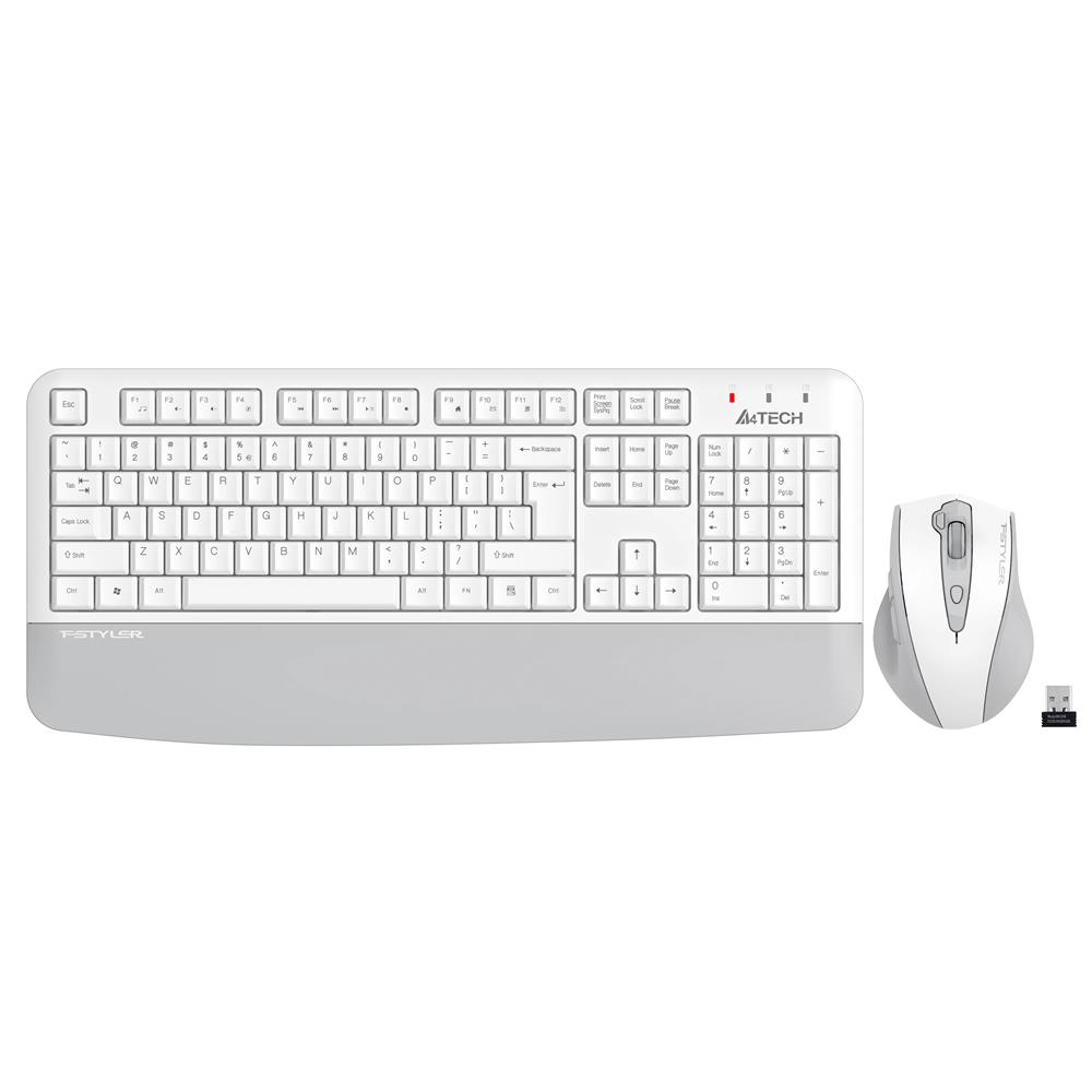 119700-1 A4 Tech Fg2500s Beyaz Plus 2.4ghz Fn-mm Türkçe Q 3200dpı Klavye & Mouse Set - Görsel 1