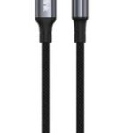 S-link Armor MC-01 1.2m Type-C to M AUX Örgülü Metal Başlıklı Siyah Ses Kablosu