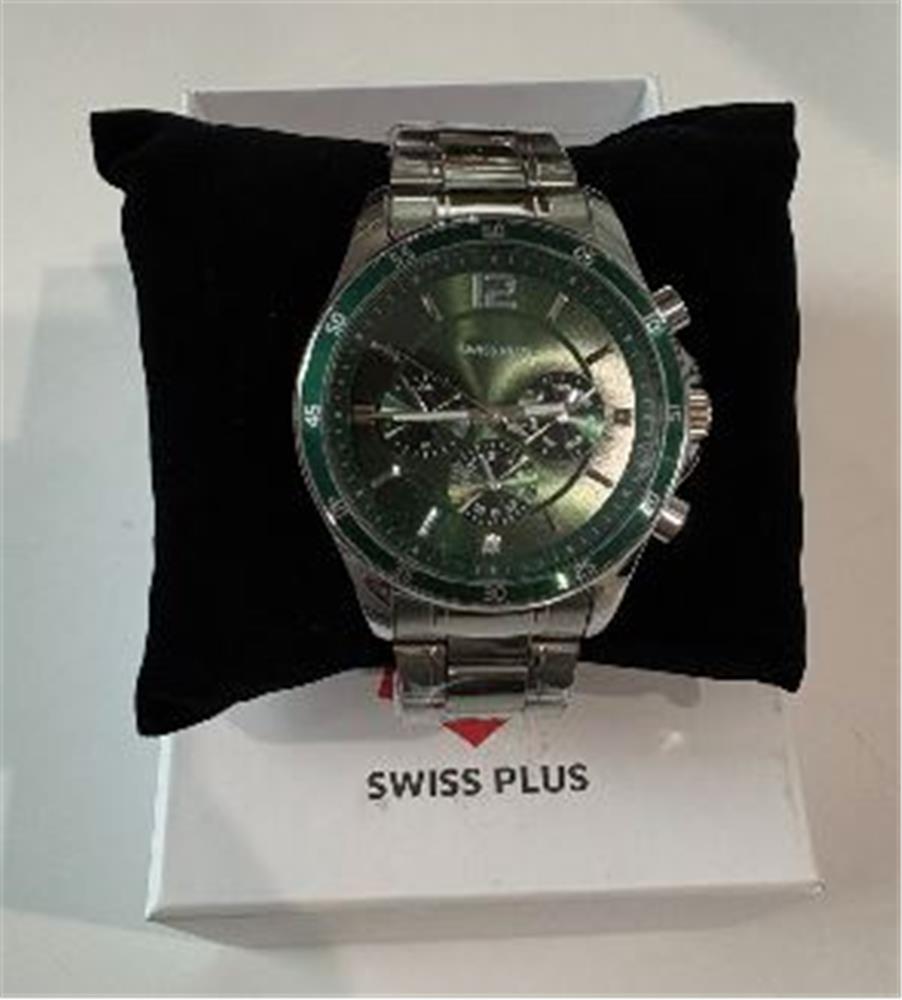 120144-1 Swiss Plus Man Watch Basic Seri Model-2 St3516ags Green-silver(kol Saati) - Görsel 1