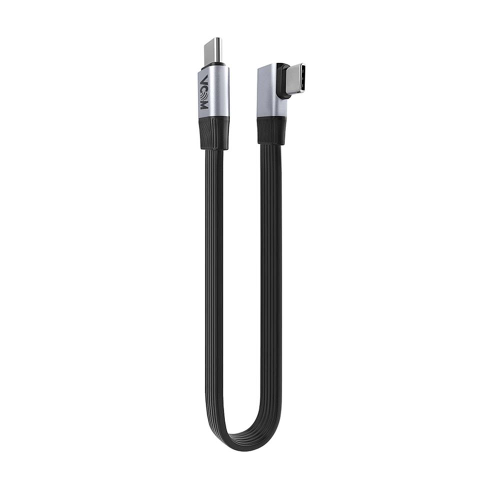 120312-1 Vcom CU582RA-2.0 Type-C USB4 V2 90 Derece Düz 2.0m Şarj Kablosu - Görsel 1