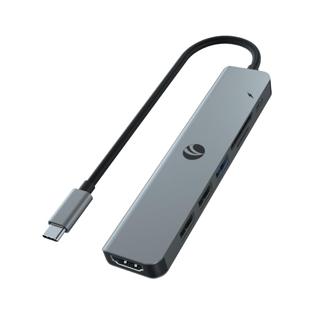 120314-1 Vcom CUE18 Type-C To Hdmi(4K@30Hz)+Usb3.0+Usb-A2.0+SD2.0+TF2.0+Pd 3.0 100W Çoklayıcı - Görsel 1