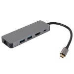 Vcom CU4592 Type-C To HDMI (4K@30Hz)+2-USB A 3.0 (5Gb)+Gigabit LAN+PD 3.0 100W Çoklayıcı