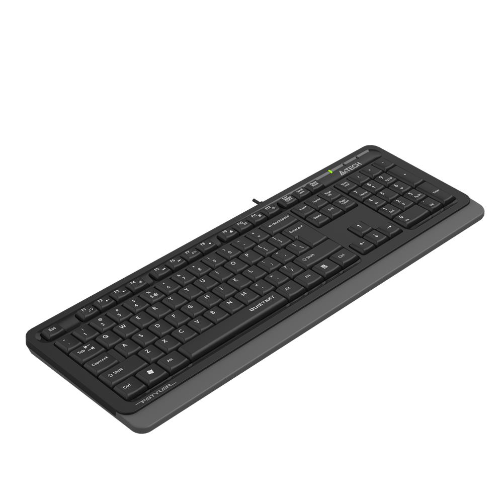 120396-1 A4 Tech Fk10 Q Usb Quitkey Sessiz Gri Tr Fn-multimedya Klavye - Görsel 1