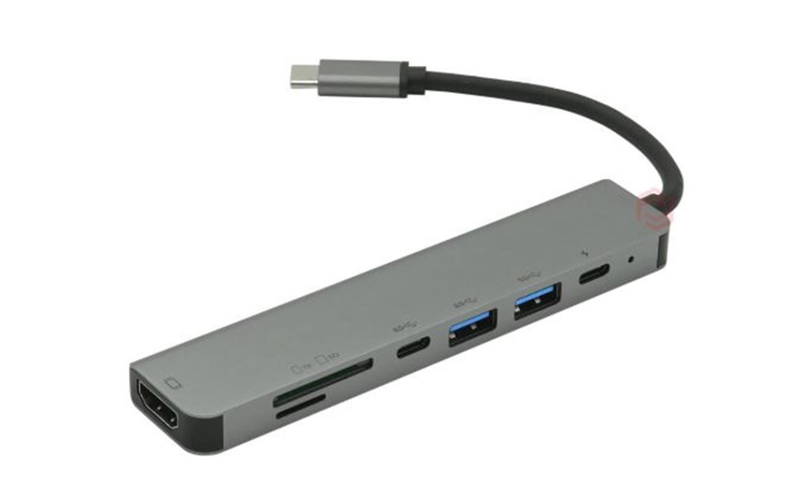 120430-1 Frisby FA-7662TC USB Type-C™ - HDMI + SD-TF + USB 3.0 Adaptör + PD Şarj - Görsel 1