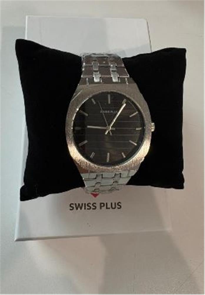 120490-1 Swiss Plus Man Watch Basic Seri Model-6 ST2302AGP Black-Silver(Kol Saati) - Görsel 1