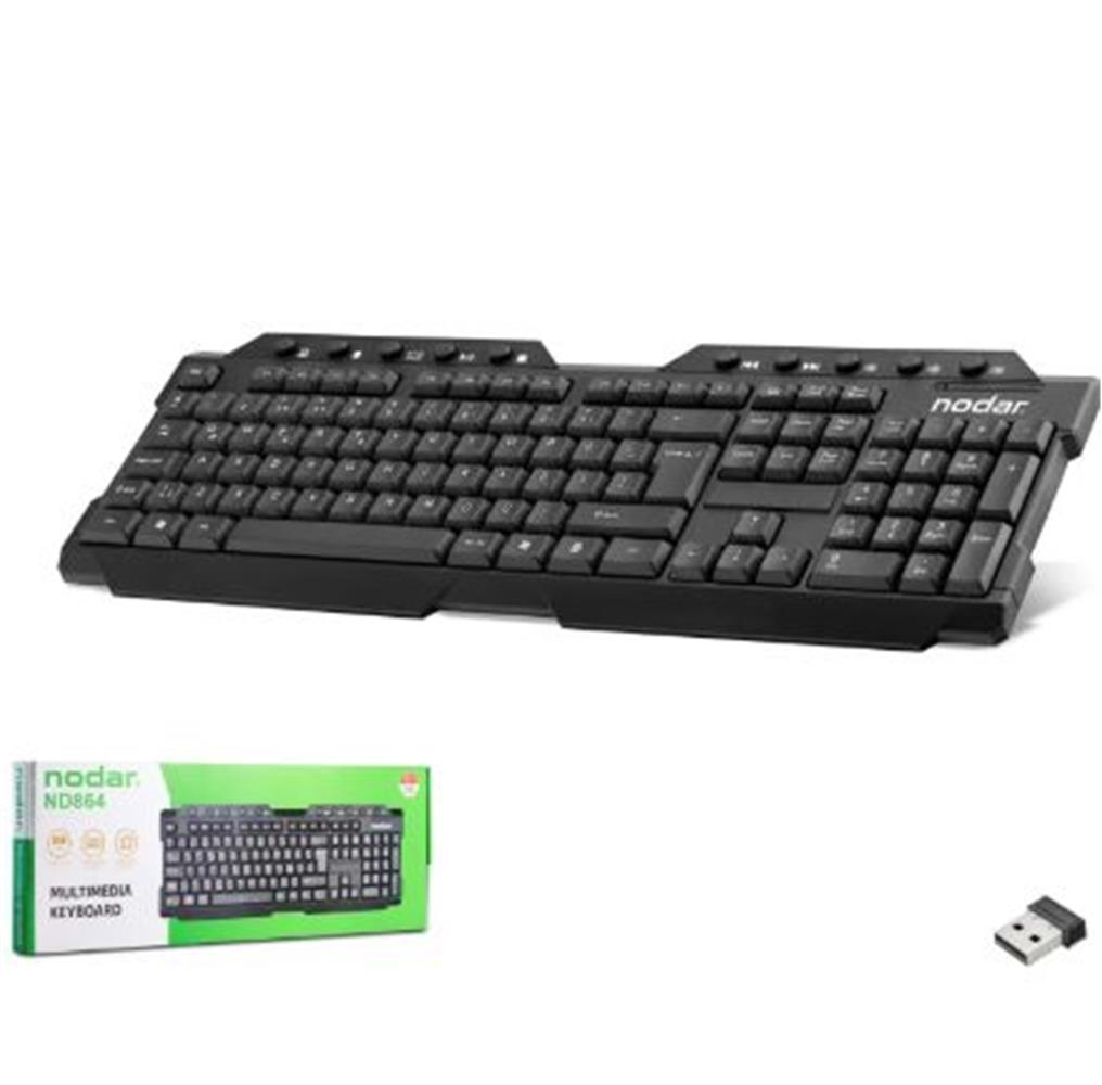 120678-1 Nodar Nd864 Kablosuz Multimedya Klavye Smart Tv Uyumlu - Siyah - Görsel 1