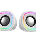 Mikado MD-180 2.0 3W-2 Beyaz RGB Aydınlatmalı USB + 3.5mm USB 5V Speaker Hoparlör