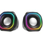 Mikado MD-180 2.0 3W-2 Siyah RGB Aydınlatmalı USB + 3.5mm USB 5V Speaker Hoparlör