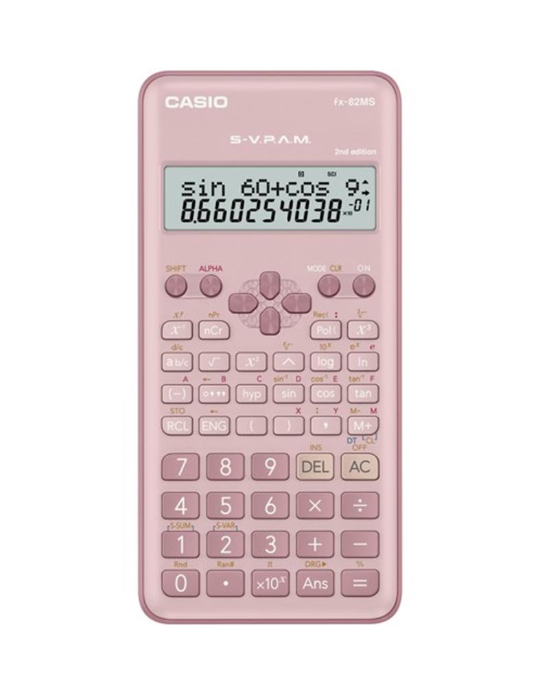 120961-1 Casio Fx-82ms-2-pk-w-dtf Versiyon Bilimsel Pembe Fonksiyonlu Hesap Makinesi - Görsel 1