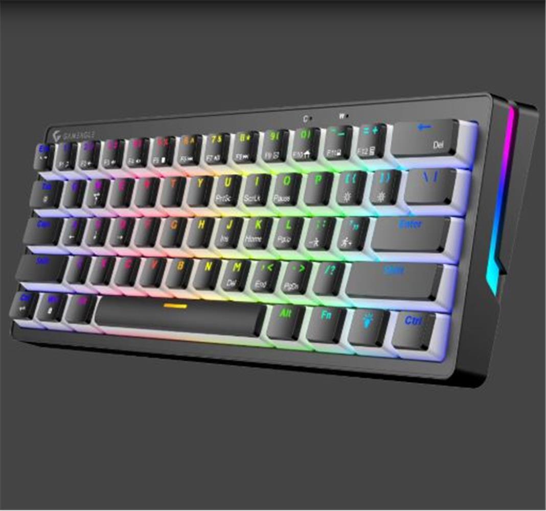 121064-1 Gameagle GE2014 Poseıdon RGB Kablolu Us Layout Mekanik Siyah Oyuncu Klavyesi - Görsel 1