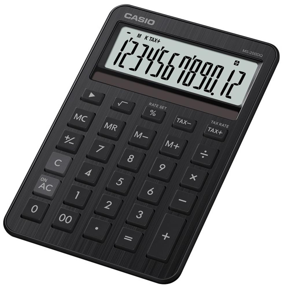 121223-1 Casio Ms-200dq-bk 12 Hane Beyaz Masa Üstü Hesap Makinesi - Görsel 1