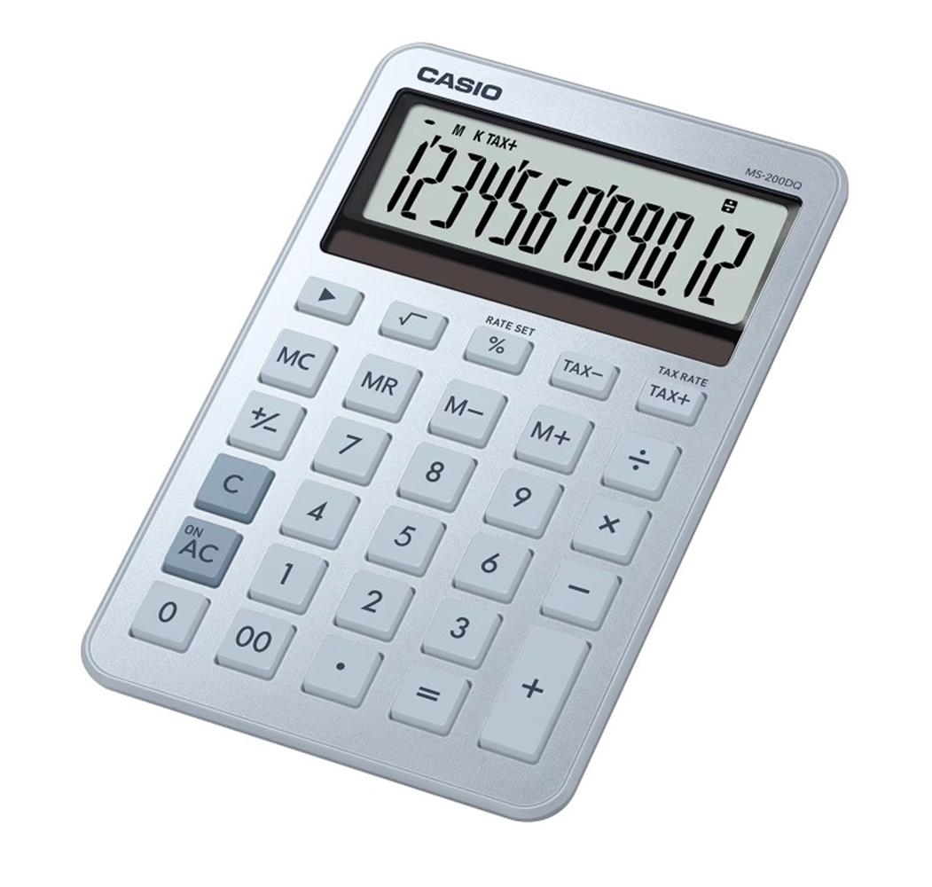 121224-1 Casio Ms-200dq-bu 12 Hane Buz Mavisi Masa Üstü Hesap Makinesi - Görsel 1