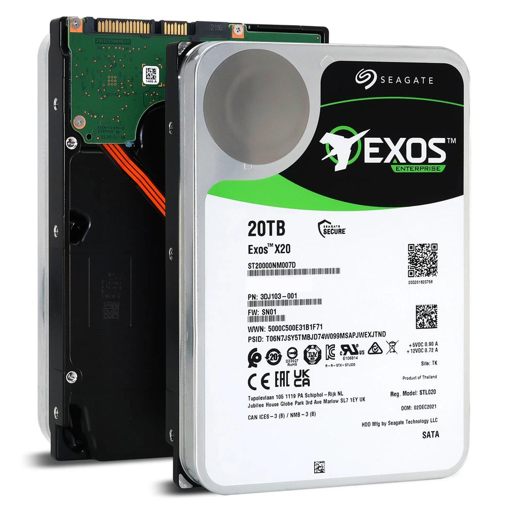 121268-1 Seagate 20tb Exos X20 St20000nm007d 3.5 7200 512e 7-24 Nas Sata Sabit Disk - Görsel 1