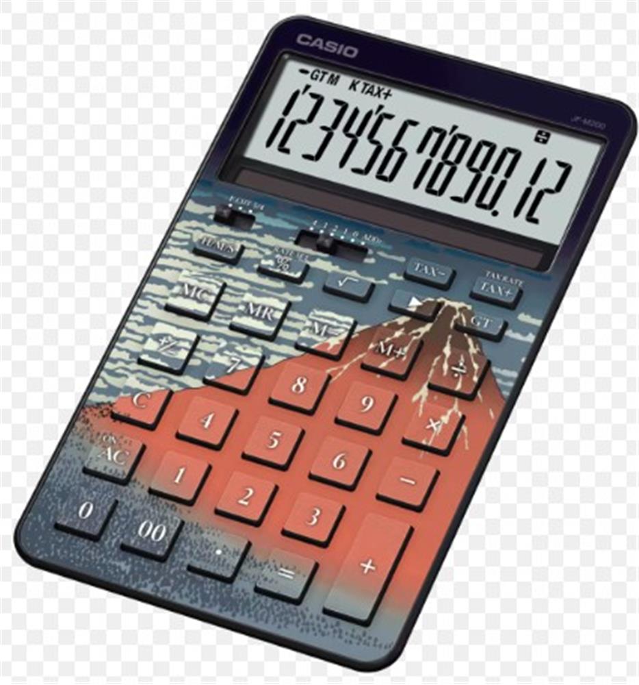 121353-1 Casio JF-M200-TJ-KHG 12 Hane Masa Üstü Hesap Makinesi - Görsel 1