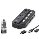 iETOP U332 USB Type-C 3.2 Gen1 Anahtarlı Hub 7 Port 5 Gbps Siyah